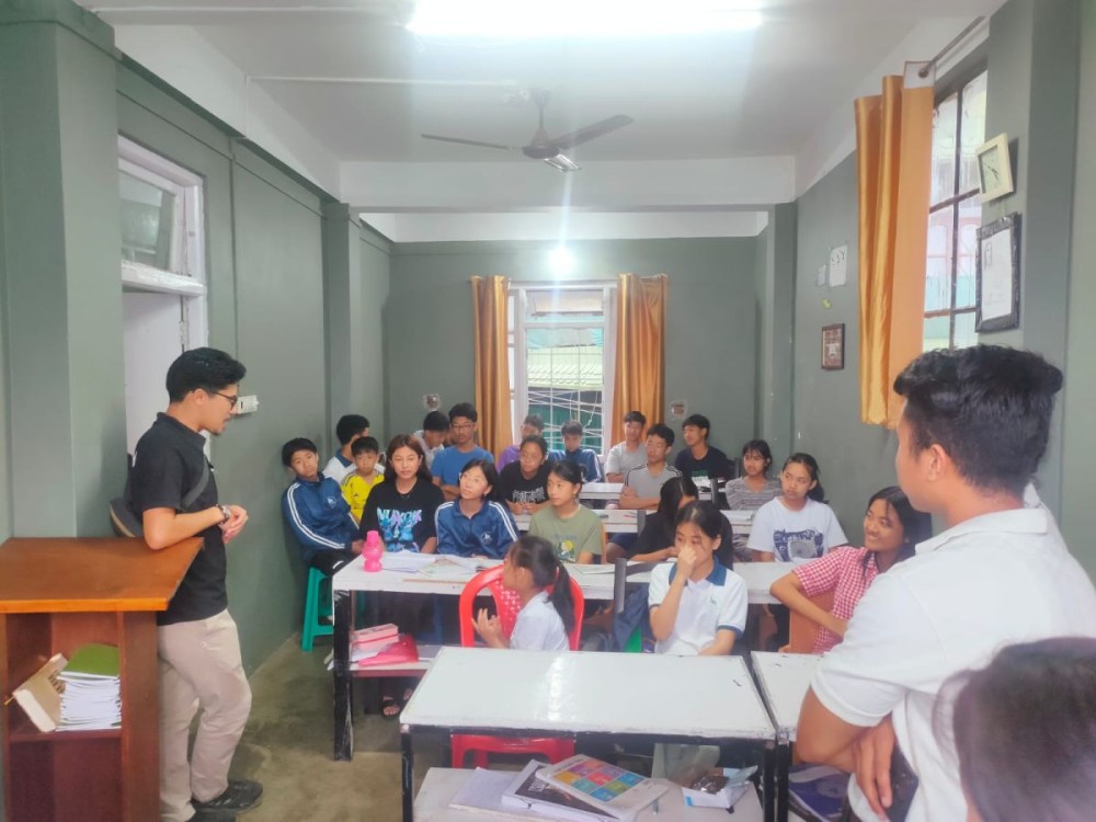 AKM officials along with the students during the inspection drive held in Mokokchung on June 11.